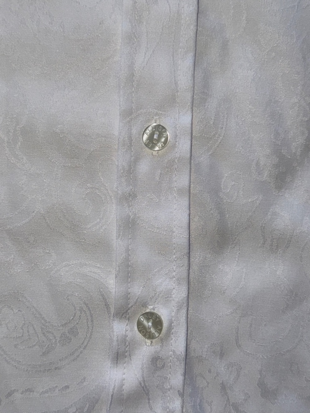 Allison Daley White Paisley Jacquard Button-Front Shirt Plus Sz 16W - Picture 7 of 8